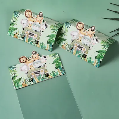 Jungle Animal Treat Bag Topper Jungle DIY Candy Bags Jungle Theme Party Baby Shower Birthday Party