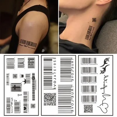 Mini Size Tattoo Sticker Love Barcode Pattern Temporary Tattoo Stickers Long Lasting Waterproof