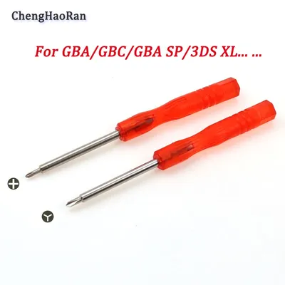 2pcs Red handle Cross Triangle Screwdriver for PS4/PS5/PSP/PSV/GBA/GBC/GBA SP/Wii game machine Y +
