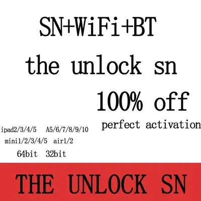 SN Serial Number for IPad Mini 2 3 4 IPadAir 1 2 Ipad 6 7 Pro Pro2 SN Serial Number WiFi BT Address for IPad Icloud Unlock