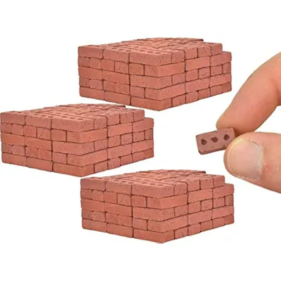 50pcs 1:16 Real Mini Bricks Model, Miniature Figurine Landscaping Accessories, DIY Fake Bricks Toy