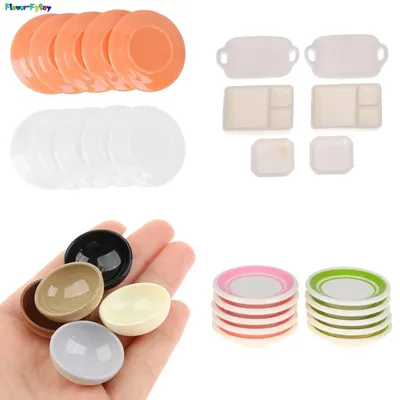 2pcs/10pcs 1:6 1:12 Dollhouse Miniature Resin Bowl Multi Color Large Rould Soup Bowls Modle Toys