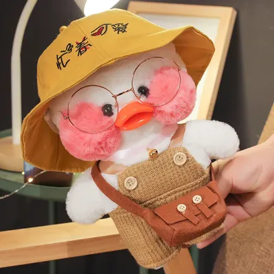 New plush Cute Lalafanfan Duck Cafe Duck 30cm Doll Plush Toy Stuffed Soft Doll Kawaii Animal Pillow