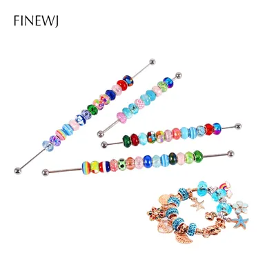 Trollbeads Bar Stainless Steel Rod Bracelet Charms Ring Holder Display Stand Rondelles Beads Pendant Storage Travel Organizer