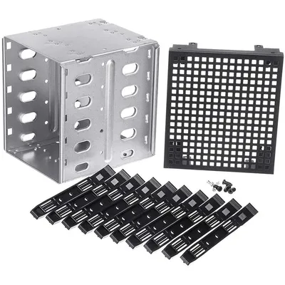 5.25 Inch To 5 X 3.5" SATA SAS HDD Cage Rack Hard Drive Disk Enclosure With Fan HardDrive Disk Tray