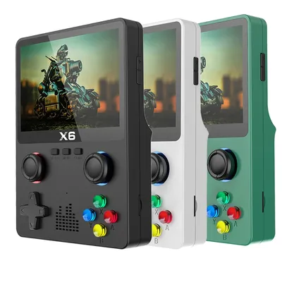 2023 New X6 3.5Inch IPS Screen Handheld Game Player Dual Joystick 11 Simulators GBA Video Game