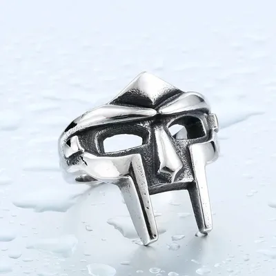 Gothic Mf Doom Mask Open Ring For Men Gladiator Egyptian Pharaoh Boys Adjustable Knuckle Rings