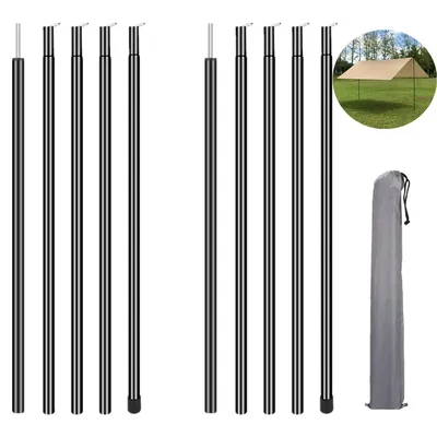 Telescopic Tent Pole Adjustable Tarp Aluminium Alloy Rods for Backpacking Hiking Camping Awning