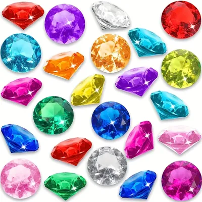 60pcs Diving Gems Pool Toys Large Acrylic Gems Big Gems Pirate Treasure Chest Summer Underwater
