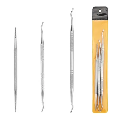 Stainless Steel Ingrown Toe Correction Nail Files Double Ended Paronychia Toenail Care Manicure Pedicure Nail Clean Foot Tool