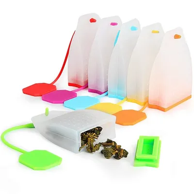 2/4pcs Silicone Tea Infuser Bag Reusable Safe Loose Leaf Tea Bags Strainer Filter for Tea Drinker