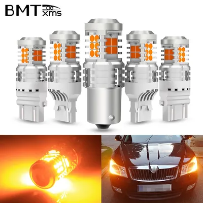 BMTxms 2X Canbus T20 7443 W21W WY21W PY21W BAU15S Turn Signal Light BA15S P21W No Hyper Flash Amber