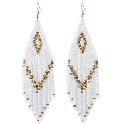 Bohemian Earrings 2024 Beads Long Earrings Ethnic Style Drop Earings Fashion Jewelry Bijoux Femme