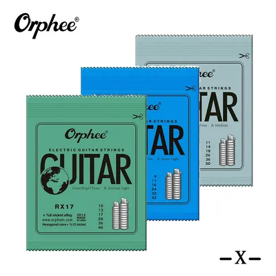 Orphee Electric Guitar Strings Set RX Series Hexagonal Carbon Steel 6 String for Electric Guitar