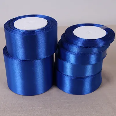 royal blue Satin Ribbon 25Yards 6mm-50mm Packing Material DIY Bow Craft Wedding Party Decor Gift