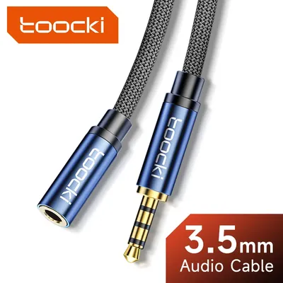 Toocki Aux Cable Jack 3.5mm Male to Female Male Audio Extension Speaker Cable with Microphone for