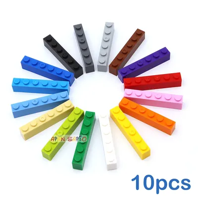 10pcs/lot DIY Blocks Building Bricks Thick 1X6 Educational Assemblage Construction Toys for Children