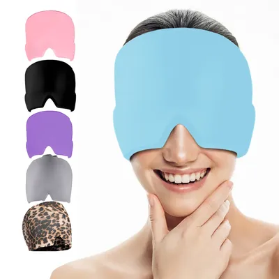Massage Migraine Relief Hat Gel Hot Cold Therapy Headache Pain Relief Cap Stretchable Compress Hood