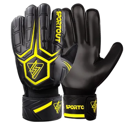 Sportout Goalie Gloves, Goalkeeper Gloves with Fingersave, Soccer Gloves, Breathable Soccer Goalie