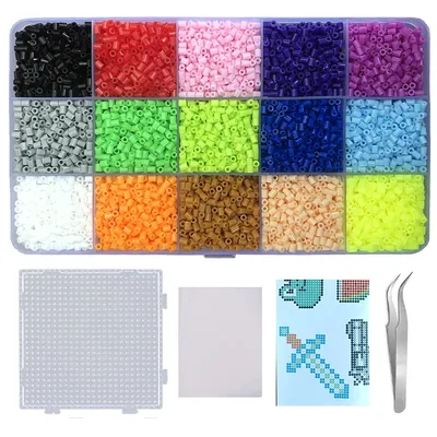 15 Colors 5mm /2.6mm Set Melting Beads Pixel Art Puzzle Hama Beads Diy 3D Puzzles Handmade Gift Fuse