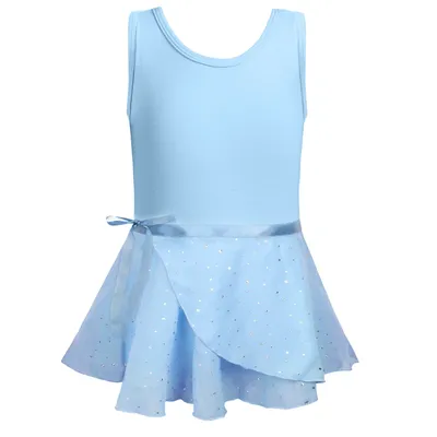 Ballet Leotards for Girls Shiny Dance Skirt One-piece Training Suit Classic Sleeveless Dance
