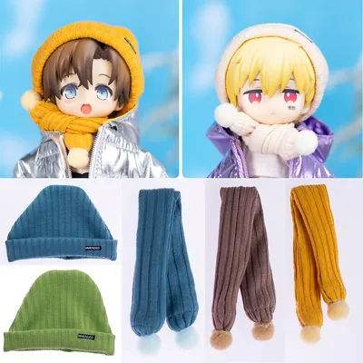 New Ob11Multi-Color Doll Hat Scarf Doll Cap Accessories For Nendoroids Gsc Clay Head, Obitsu11, Molly, 1/8bjd, 1/12Bjd Doll