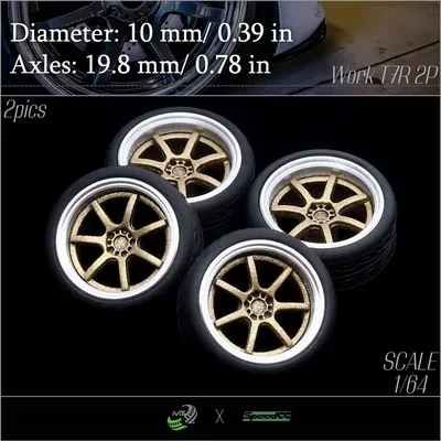 Speedcg 1/64 Metal Outer Ring Six Claws Wheels Diameter 10mm&11mm with Rubber Tires Kit Luxury