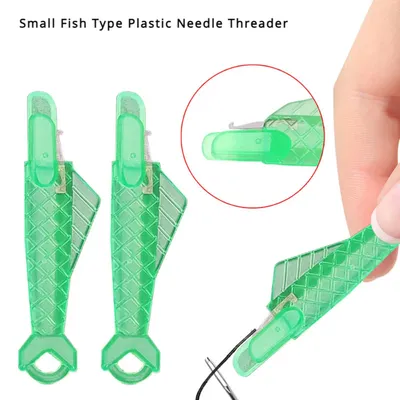 Small Fish Plastic Needle Threader Leather Craft Tools Quick Thread Guide Press Fabrics for Sewing