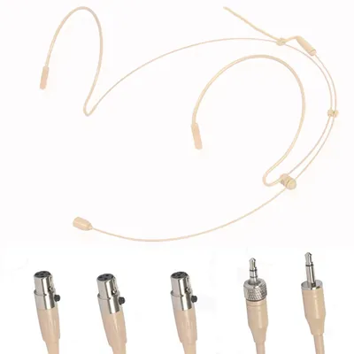 Double-Earhook Headset Microphone Headworn Omnidirectional Condenser Cartridge Microphone For