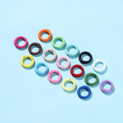 5Pcs/Lot Colorful Metal O Ring Spring Clasp Openable Round Carabiner Keychain Clips Hook Dog Chain DIY Jewelry Buckle Connector