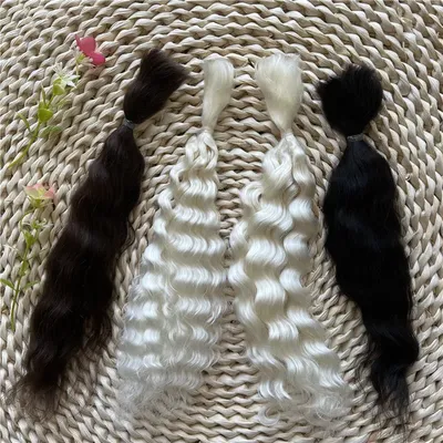 Good Quality New Mohair Curly White Color for Reborn Baby Dolls /Bjd Doll Black Brown Colors Bbay