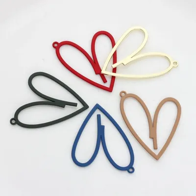 Colorful Zinc Alloy Heart-shaped Pendant for DIY Jewelry Making 10pcs/lot
