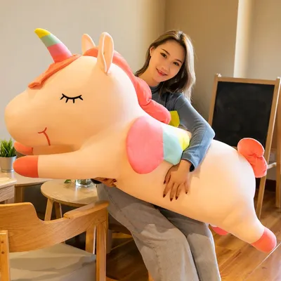 Cute Pony Plush Toy Rainbow Angel Unicorn Girl Heart Plush Doll Simulation Pony Stuffed Pillow