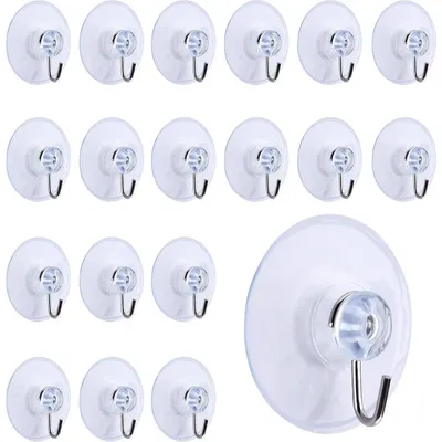5/10Pcs Suction Cup Hooks 40mm Wall Hooks Home Kitchen Bathroom Window Suction Hooks Strong Cup