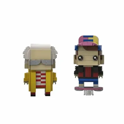 MOC Brickheadz back to The Futured doctor Brown martyed Building Blocks set movie action figures