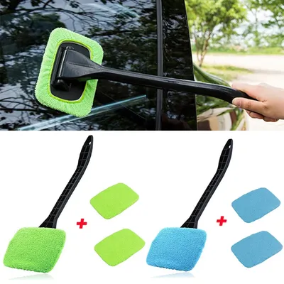 Auto Cleaning Wash Tool with Long Handle Car Window Cleaner Washing Kit Windshield Wiper Microfiber