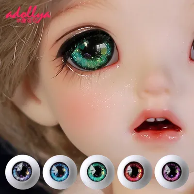 Doll Accessories 3D Eyeballs 10mm 12mm 14mm 16mm 18mm Flash Color Eyes for Doll Suitable for 1/12 1/8 1/6 1/4 1/3 Dolls