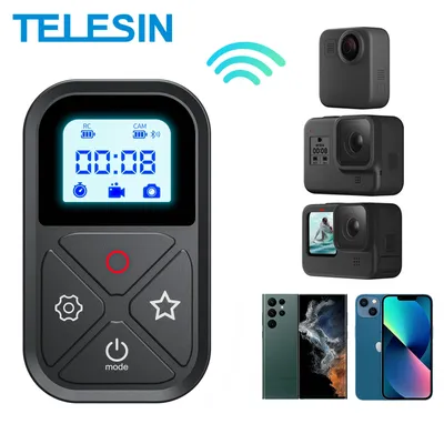 TELESIN Bluetooth Remote Control for GoPro Hero 13 12 11 10 9 with Wrist Band 80M Wireless Smart