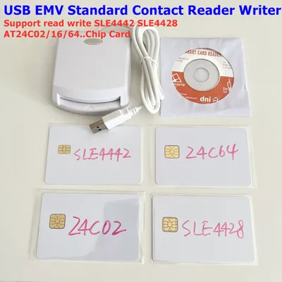 ISO7816 Contact EMV SIM eID Smart Chip Card Reader Writer Programmer for Contact Memory Chip Card +2