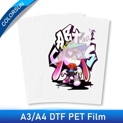 Colorsun 25/50/100 PCS DTF PET Film A4/A3 Direct to Film For T-Shirt For R1390 L1800 DX5 L805