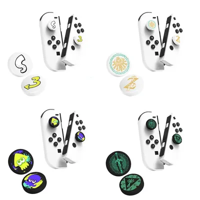 4pcs for Splatoon 3 / Tears of the Kingdom Soft Thumb Stick Grip Caps Analog Joystick Cover Case For