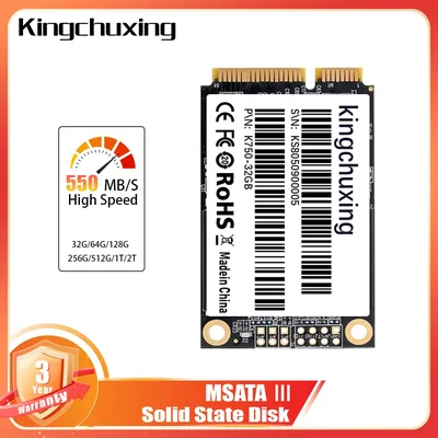 Kingchuxing SSD MSATA SATA 64GB 128GB 256GB 512GB Internal Solid State Drive High Performance Hard Drive for Desktop Laptop