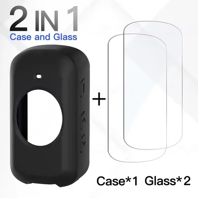 2Pcs Tempered Glass + Silicone Case for Garmin Edge 840 540 530 830 1040 1030 520 130 Plus GPS