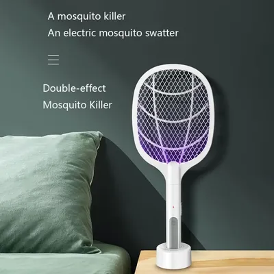 2 IN 1 Electric Mosquito Swatter Mosquito Killer 2500V USB Rechargeable Angle Not Adjustable