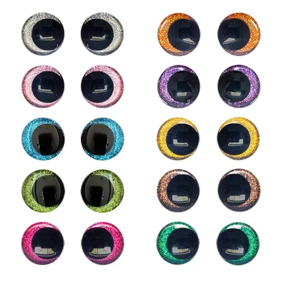 Diy 3d 12mm Doll Making Supply Accessories 16mm Sparkle Safety Eyes For Crocheted Amigurumi 25mm 30mm Glitter Eye For Plush Toy