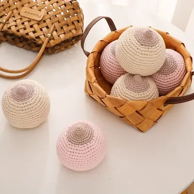 1pc Baby Teether Crochet Boob for Kids Handmade Breastfeeding Models Soothe Toy Babies Gift