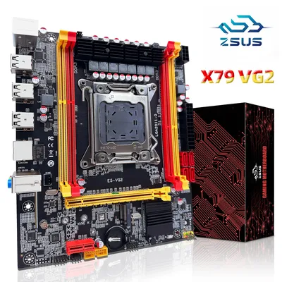 ZSUS X79 VG2 Motherboard LGA 2011 Slot Support Intel Xeon v1 v2 CPU Processor DDR3 RAM Desktop