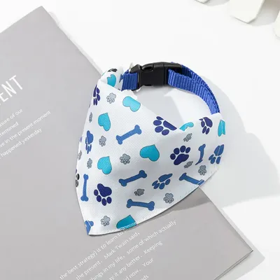 Adjustable Pet Scarf Saliva Towel Dog Bandanas Cat Dog Printed Washable Bow Ties Collar Pet Bibs Triangle Scarf Dogs Accessories