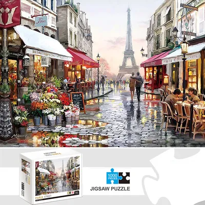 1000 Pieces Paris street Jigsaw Puzzle Home Decor Adults Puzzle Games Family Fun Floor Puzzles