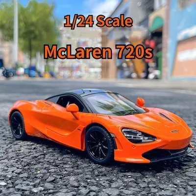 1/24 Scale MCL 720s Car Models Alloy Diecast Simulation Model Car Toys with Sound and Light Pull